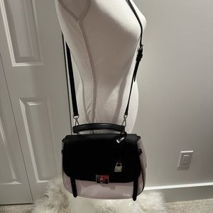 Michael Kors color block, white, black and grey crossbody purse.